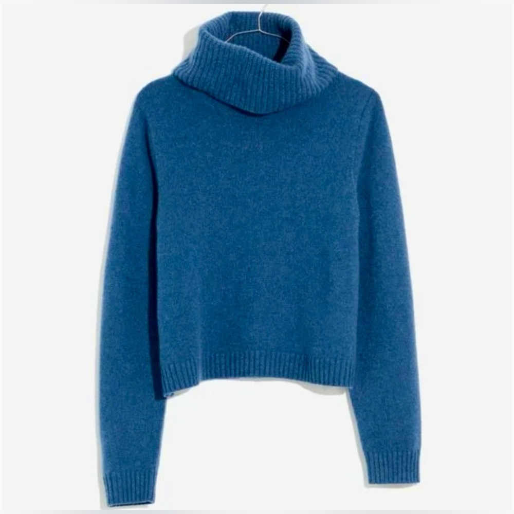 Madewell Cozy Blue Cowl Turtleneck Sweater